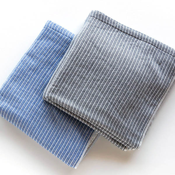Japoniškas rankų rankšluostis mėlynos spalvos dryžuotas