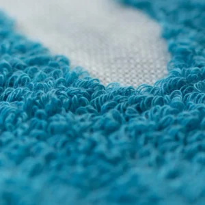 Raštuotas rankšluostis su virtuvės motyvais mėlynas